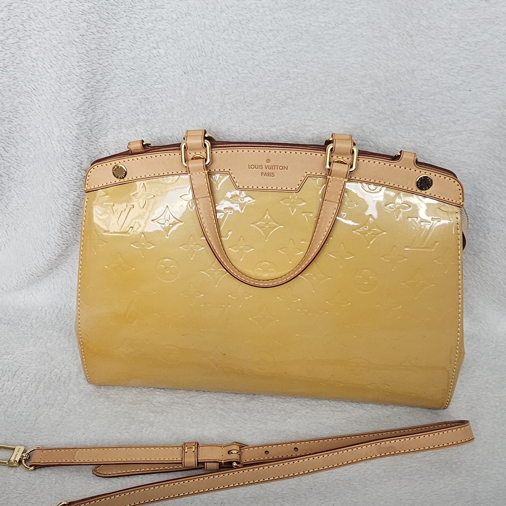 Louis Vuitton Yellow Patent Leather Handbag